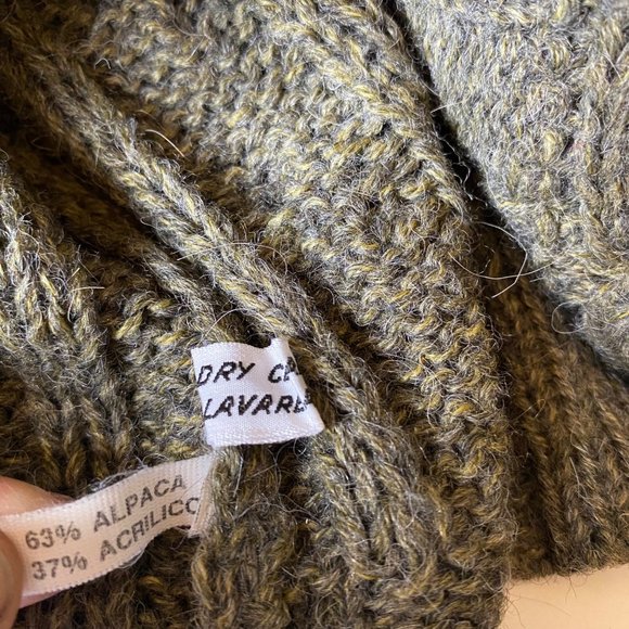 Pietro Pianforini alpaca blend cableknit cardigan sweater gray yellow women 42/x - Picture 6 of 7